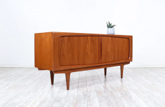  Bernhard Pedersen and S n Danish Modern Tambour Door Teak Credenza by Bernhard Pedersen Son - 2748383