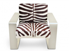  Bernhardt Design Bernhardt Connor Lounge Chair Chrome Frame Zebra Print Cowhide Upholstery - 2689901