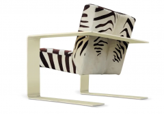  Bernhardt Design Bernhardt Connor Lounge Chair Chrome Frame Zebra Print Cowhide Upholstery - 2689903