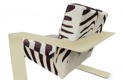  Bernhardt Design Bernhardt Connor Lounge Chair Chrome Frame Zebra Print Cowhide Upholstery - 2689904