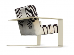  Bernhardt Design Bernhardt Connor Lounge Chair Chrome Frame Zebra Print Cowhide Upholstery - 2689906