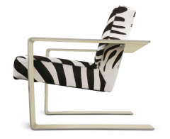  Bernhardt Design Bernhardt Connor Lounge Chair Chrome Frame Zebra Print Cowhide Upholstery - 2689907