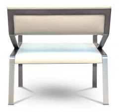  Bernhardt Design Bernhardt Design Four Sleek Mid Century Lounge Chairs Stainless Steel Leather - 2779456