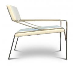  Bernhardt Design Bernhardt Design Four Sleek Mid Century Lounge Chairs Stainless Steel Leather - 2779474