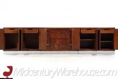  Bernhardt Design Bernhardt Flair Mid Century Rosewood and Chrome 3 Piece Credenza Set - 3554379