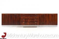  Bernhardt Design Bernhardt Flair Mid Century Rosewood and Chrome 3 Piece Credenza Set - 3554380