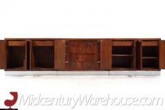  Bernhardt Design Bernhardt Flair Mid Century Rosewood and Chrome 3 Piece Credenza Set - 3554383