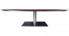  Bernhardt Design MCM Square Cocktail Table in Walnut Stainless Steel by Bernhardt - 2537350