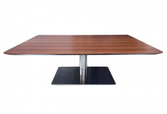  Bernhardt Design MCM Square Cocktail Table in Walnut Stainless Steel by Bernhardt - 2537359