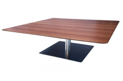  Bernhardt Design MCM Square Cocktail Table in Walnut Stainless Steel by Bernhardt - 2537368
