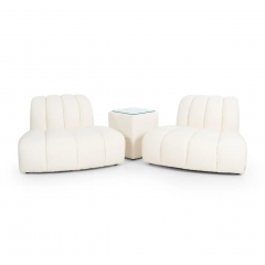  Bernhardt Design Pair of Berndhart Channeled Flair Lounge Chairs with Upholstered Matching Cube - 2785034