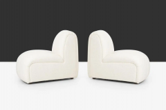  Bernhardt Design Pair of Berndhart Channeled Flair Lounge Chairs with Upholstered Matching Cube - 2785109