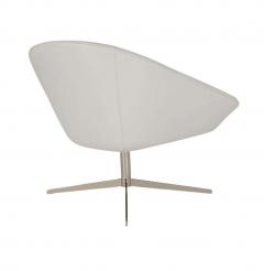  Bernhardt Design Set of Four Mid Century Modern White Swivel Lounge Chairs by Bernhardt - 2427929