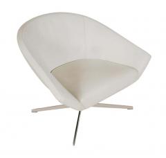  Bernhardt Design Set of Four Mid Century Modern White Swivel Lounge Chairs by Bernhardt - 2427930