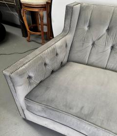  Bernhardt Furniture Bernhardt Furniture Mid Century Modern Style Gray Suede Sofa with Studded Frame - 3403762