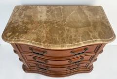  Bernhardt Furniture Bernhardt Walnut Marble Top Chests of Drawers Night Stands with Brass Hardware - 3843058