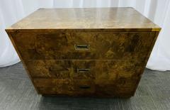  Bernhardt Furniture Company A Burlwood Campaign Chest Nightstand or End Table  - 2742940