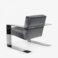  Bernhardt Furniture Company Bernhardt Connor Chair in Slate Gray Velvet Chrome - 2674089