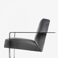  Bernhardt Furniture Company Bernhardt Connor Chair in Slate Gray Velvet Chrome - 2674090