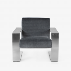  Bernhardt Furniture Company Bernhardt Connor Chair in Slate Gray Velvet Chrome - 2674091