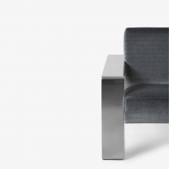  Bernhardt Furniture Company Bernhardt Connor Chair in Slate Gray Velvet Chrome - 2674093