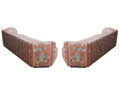  Bernhardt Furniture Company Matching Pair of Hexagonal Mid Century Modern Sofas by Bernhardt Plinth Bases - 1749404