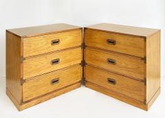  Bernhardt Furniture Mid century Bernhardt Pecan Campaign Bachelors Chests a Pair - 4663541