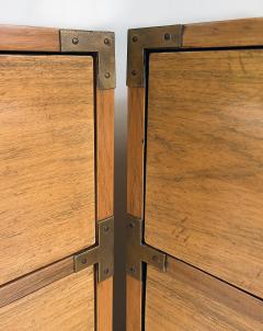  Bernhardt Furniture Mid century Bernhardt Pecan Campaign Bachelors Chests a Pair - 4663581
