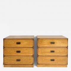  Bernhardt Furniture Mid century Bernhardt Pecan Campaign Bachelors Chests a Pair - 4679961