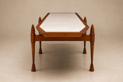  Bertomeu Cia Brazilian Modern Coffee Table in Cavi na Wood and Marble by Bertomeu Brazil - 4694086
