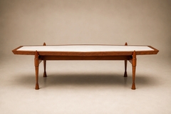  Bertomeu Cia Brazilian Modern Coffee Table in Cavi na Wood and Marble by Bertomeu Brazil - 4694091