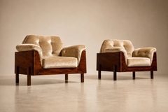 Bertomeu Cia Pair of Brazilian Modern Rosewood and Mohair Armchairs by Bertomeu - 4694145