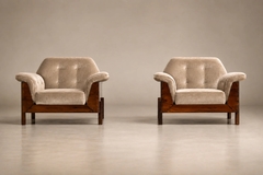  Bertomeu Cia Pair of Brazilian Modern Rosewood and Mohair Armchairs by Bertomeu - 4694149
