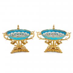  Beurdeley Fine Pair of Ormolu and S vres Style Porcelain Tazze by Beurdeley - 4756412
