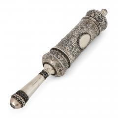  Bezalel Large Silver Megillah Case with Esther Scroll by Bezalel - 4789874