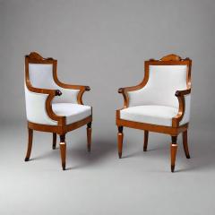  Biedermeier Fine Pair of Biedermeier Armchairs Italy 1827 - 4603403