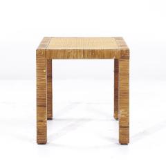  Bielecky Brothers Bielecky Brothers Mid Century Rattan Cane and Brass Side End Table - 3847493