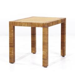  Bielecky Brothers Bielecky Brothers Mid Century Rattan Cane and Brass Side End Table - 3847494