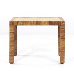  Bielecky Brothers Bielecky Brothers Mid Century Rattan Cane and Brass Side End Table - 3847496