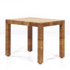  Bielecky Brothers Bielecky Brothers Mid Century Rattan Cane and Brass Side End Table - 3847497