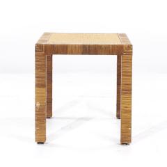  Bielecky Brothers Bielecky Brothers Mid Century Rattan Cane and Brass Side End Table - 3847498