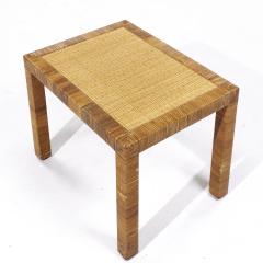  Bielecky Brothers Bielecky Brothers Mid Century Rattan Cane and Brass Side End Table - 3847501