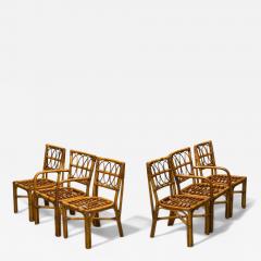  Bielecky Brothers Bielecky Brothers Modern Six Dining Chairs Rattan Cane USA 21st C  - 3980743