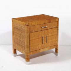  Bielecky Brothers Mid Century Modern Rattan Bamboo Wrapped Nightstands signed Bielecky Brothers - 4231168