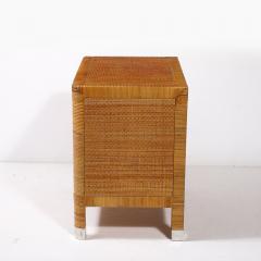  Bielecky Brothers Mid Century Modern Rattan Bamboo Wrapped Nightstands signed Bielecky Brothers - 4231174
