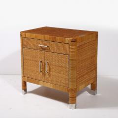  Bielecky Brothers Mid Century Modern Rattan Bamboo Wrapped Nightstands signed Bielecky Brothers - 4231176