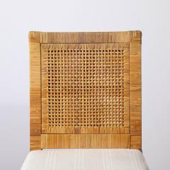  Bielecky Brothers Mid Century Rattan Bamboo Wrapped Upholstered Chair signed Bielecky Brothers - 4162102
