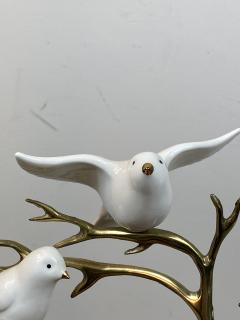  Bijan SIGNED BIJAN CERAMIC BIRDS AND BRASS TREE SCULPTURE - 1201215