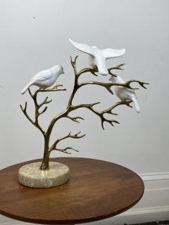  Bijan SIGNED BIJAN CERAMIC BIRDS AND BRASS TREE SCULPTURE - 1201217