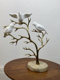  Bijan SIGNED BIJAN CERAMIC BIRDS AND BRASS TREE SCULPTURE - 1201222